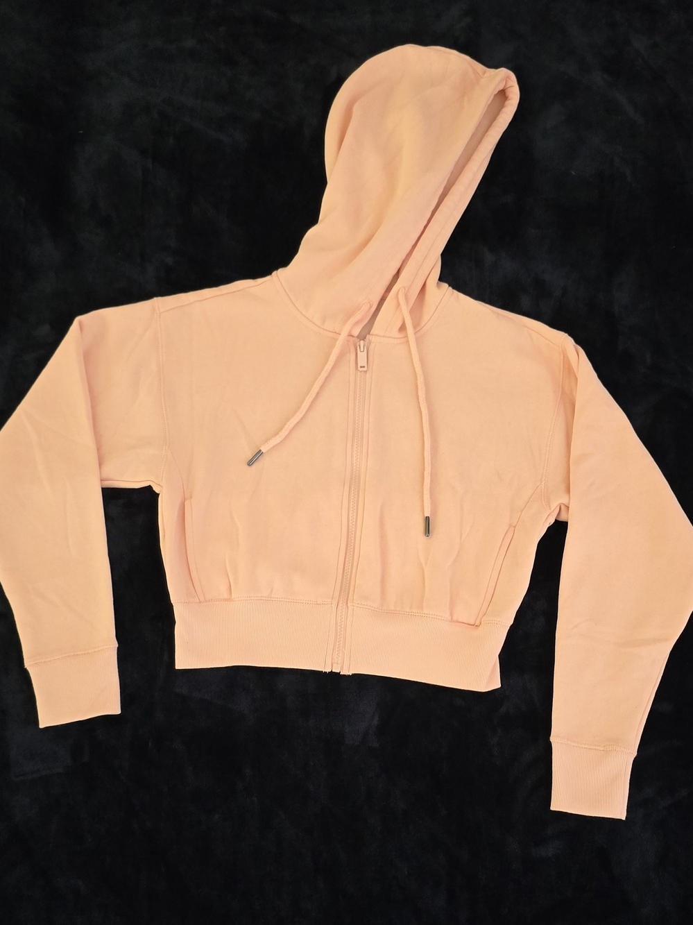 Bluenotes Cropped Peach Zip-Up Hoodie Jacket - Women
